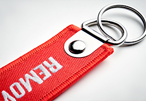 Fabric keyrings (keytags)