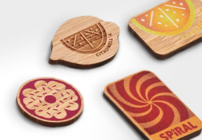 Wooden lapel pins