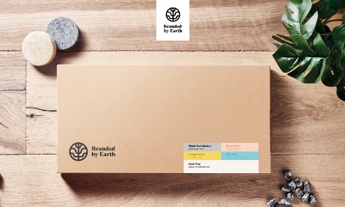 Foto: Foto van de branded by earth veganistische geschenkverpakking