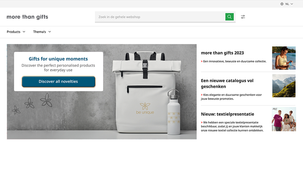 more than gifts catalogue whitelabel website screenshot 1